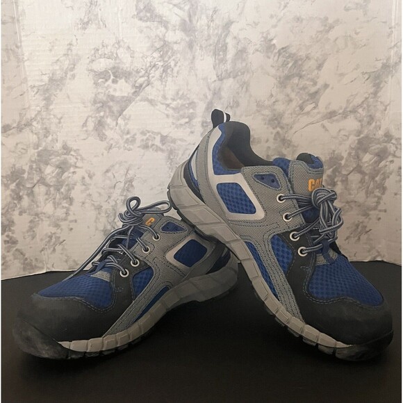 CAT Steel Toe Electrical Hazard Slip Resistant Work Shoe Mens 10 Blue/Gray Safe - Picture 1 of 6